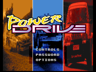 Power Drive title screen for Super Nintendo
